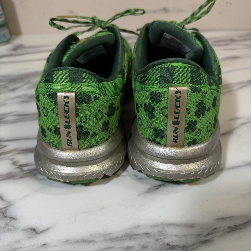 Brooks Launch 6 "Run Lucky" Green / Gold Shamrock Shoes, Women's Size 9 Sneakers - Picture 4 of 14